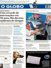 Capa do jornal O Globo 03/02/2024