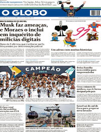 Capa do jornal O Globo 08/04/2024