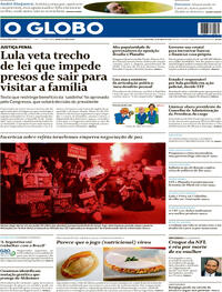 Capa do jornal O Globo 12/04/2024