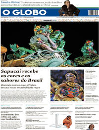Capa do jornal O Globo 13/02/2024