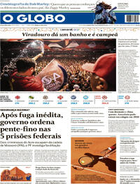 Capa do jornal O Globo 15/02/2024