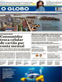 Capa do jornal O Globo 19/05/2024
