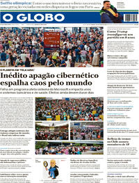 Capa do jornal O Globo 20/07/2024