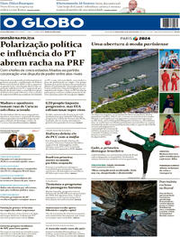 Capa do jornal O Globo 26/07/2024