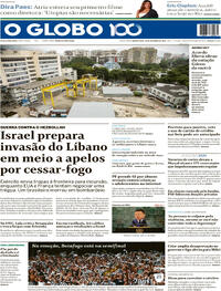 Capa do jornal O Globo 26/09/2024