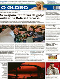 Capa do jornal O Globo 27/06/2024