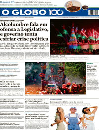 Capa do jornal O Globo 01/12/2025