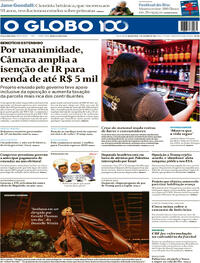 Capa do jornal O Globo 02/10/2025