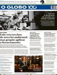 Capa do jornal O Globo 09/08/2025