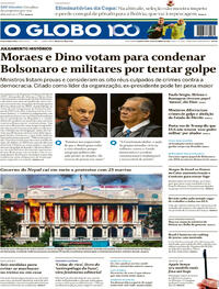 Capa do jornal O Globo 10/09/2025