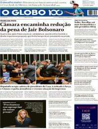 Capa do jornal O Globo 10/12/2025