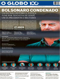 Capa do jornal O Globo 12/09/2025