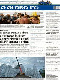 Capa do jornal O Globo 12/11/2025