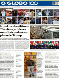 Capa do jornal O Globo 14/10/2025