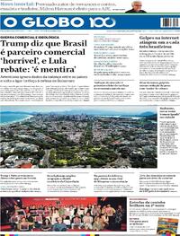 Capa do jornal O Globo 15/08/2025