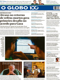 Capa do jornal O Globo 15/10/2025