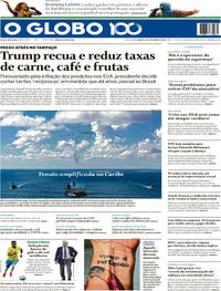Capa do jornal O Globo 15/11/2025