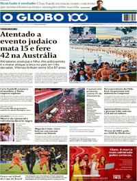 Capa do jornal O Globo 15/12/2025