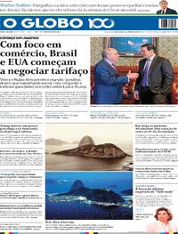 Capa do jornal O Globo 17/10/2025