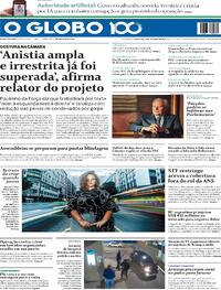 Capa do jornal O Globo 19/09/2025