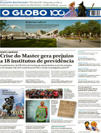 Capa do jornal O Globo 20/11/2025