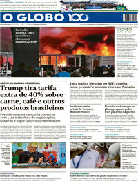 Capa do jornal O Globo 21/11/2025