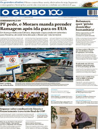 Capa do jornal O Globo 22/11/2025