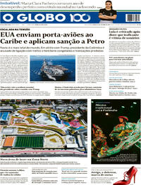 Capa do jornal O Globo 25/10/2025