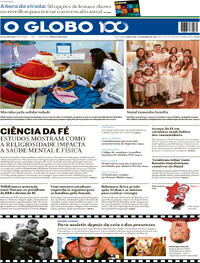 Capa do jornal O Globo 25/12/2025