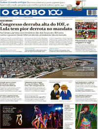 Capa do jornal O Globo 26/06/2025