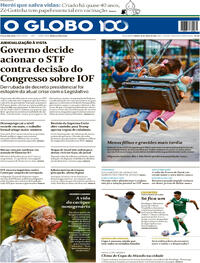 Capa do jornal O Globo 28/06/2025