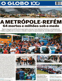 Capa do jornal O Globo 29/10/2025