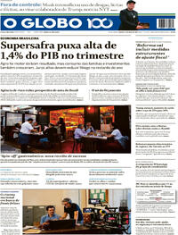Capa do jornal O Globo 31/05/2025