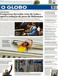 Capa do jornal O Globo 01/05/2026