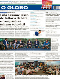 Capa do jornal O Globo 01/10/2026