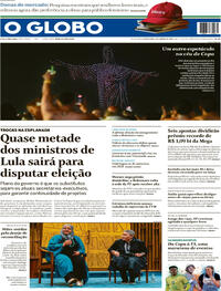 Capa do jornal O Globo 02/01/2026