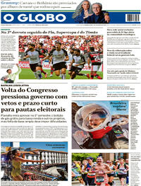 Capa do jornal O Globo 02/02/2026