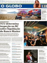 Capa do jornal O Globo 03/01/2026