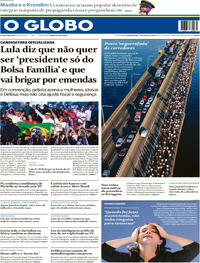 Capa Jornal O Globo