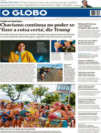 Capa do jornal O Globo 05/01/2026