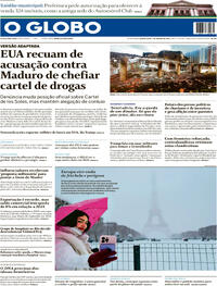 Capa do jornal O Globo 07/01/2026
