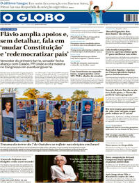Capa do jornal O Globo 07/10/2026