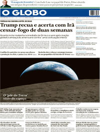 Capa do jornal O Globo 08/04/2026