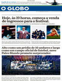 Capa O Globo 08/06/2026