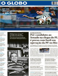 Capa O Globo 08/07/2026