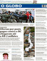 Capa do jornal O Globo 09/01/2026