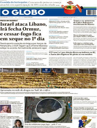 Capa do jornal O Globo 09/04/2026