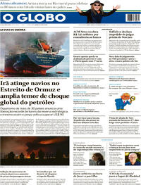 Capa do jornal O Globo 12/03/2026