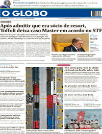 Capa do jornal O Globo 13/02/2026