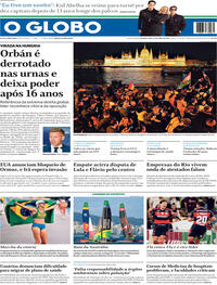 Capa do jornal O Globo 13/04/2026